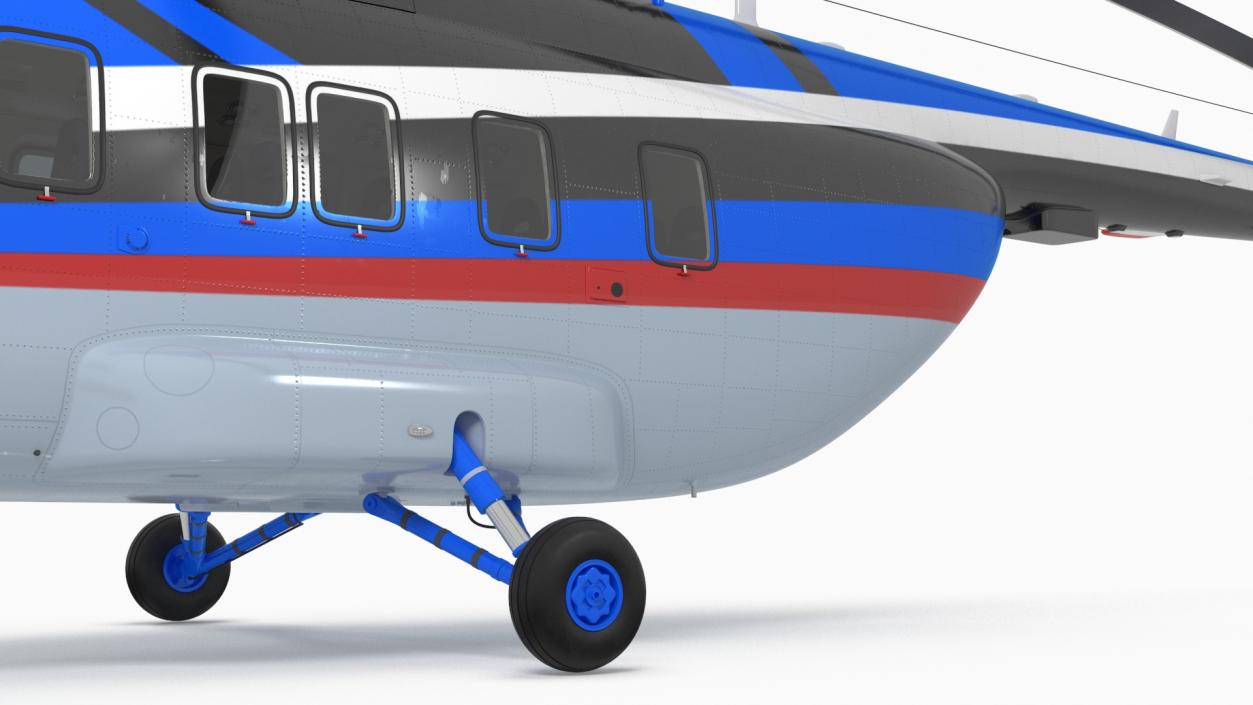 Interethnic Helicopter MI-171 A3 Blue Rigged 3D model