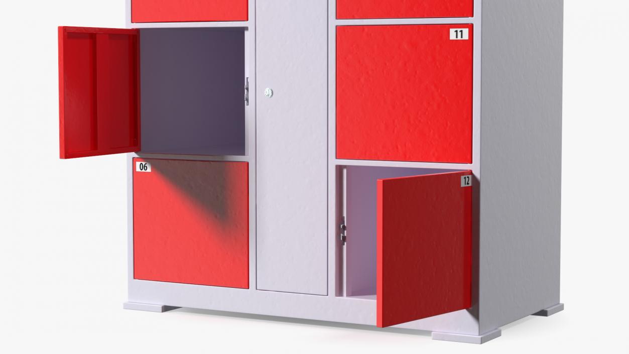 3D Automatic System Smart Locker Red model