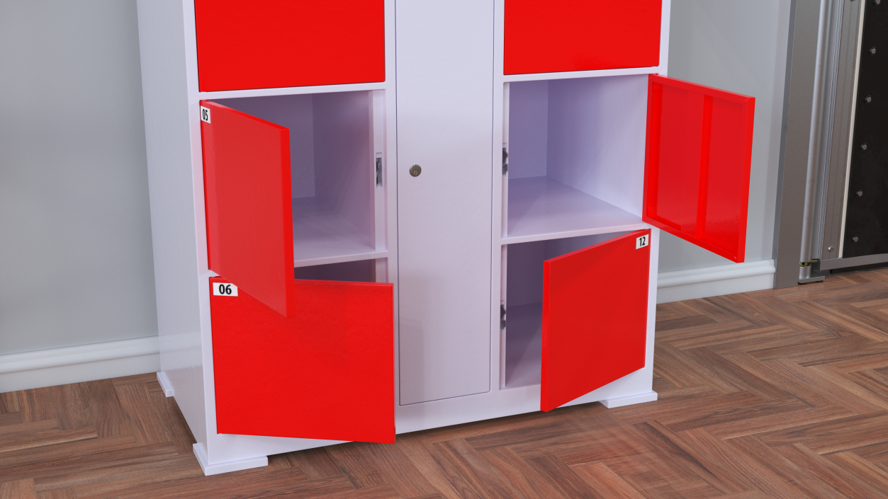 3D Automatic System Smart Locker Red model