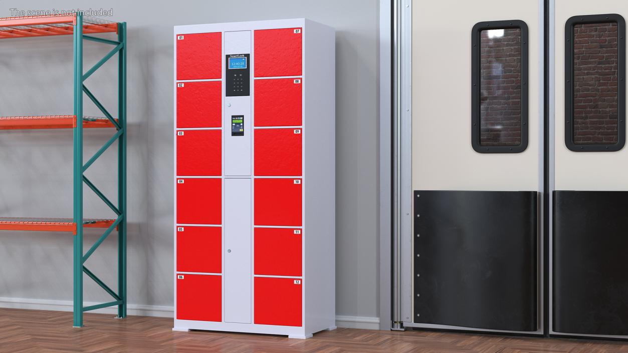 3D Automatic System Smart Locker Red model