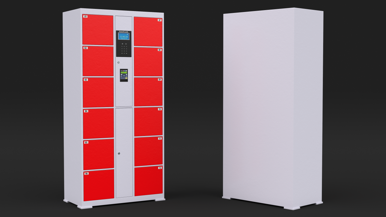 3D Automatic System Smart Locker Red model