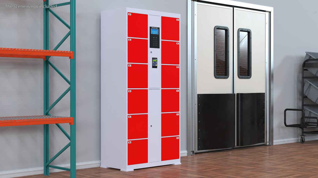 3D Automatic System Smart Locker Red model