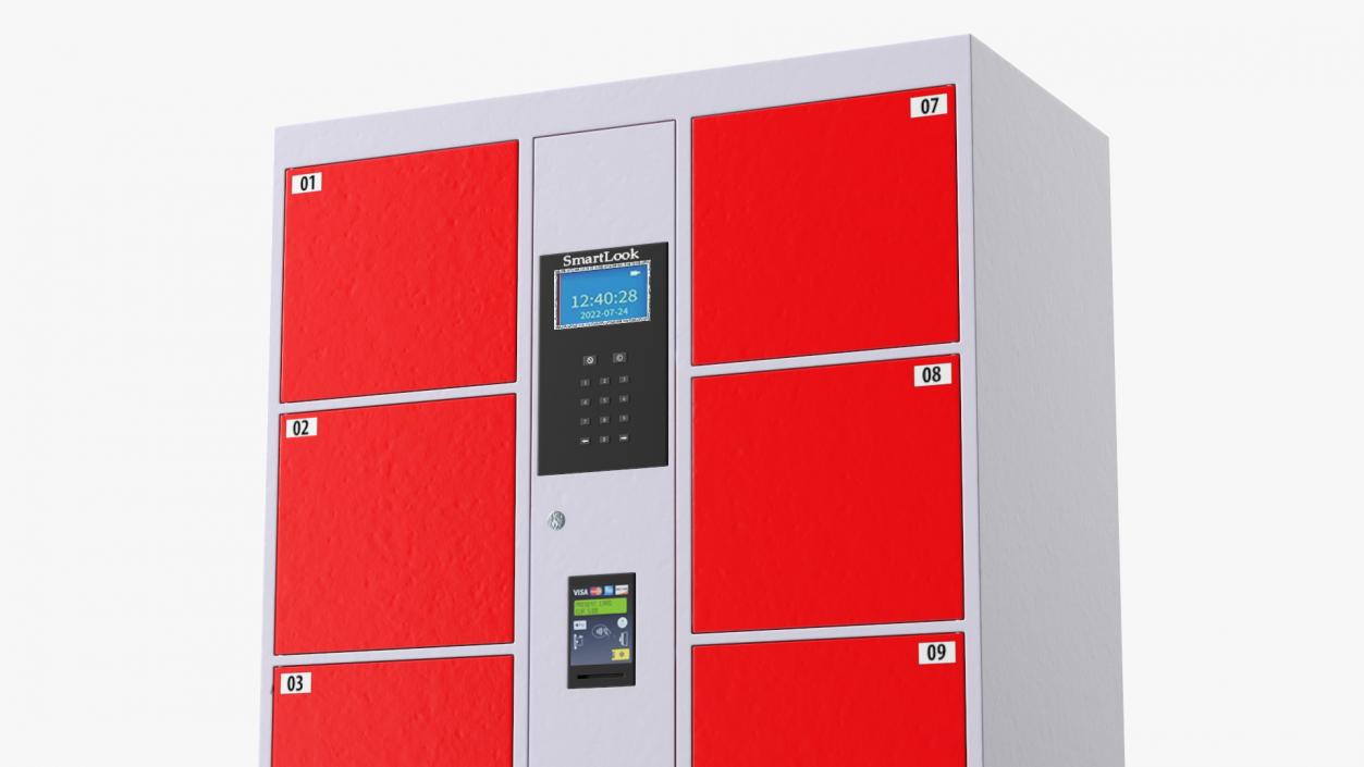 3D Automatic System Smart Locker Red model