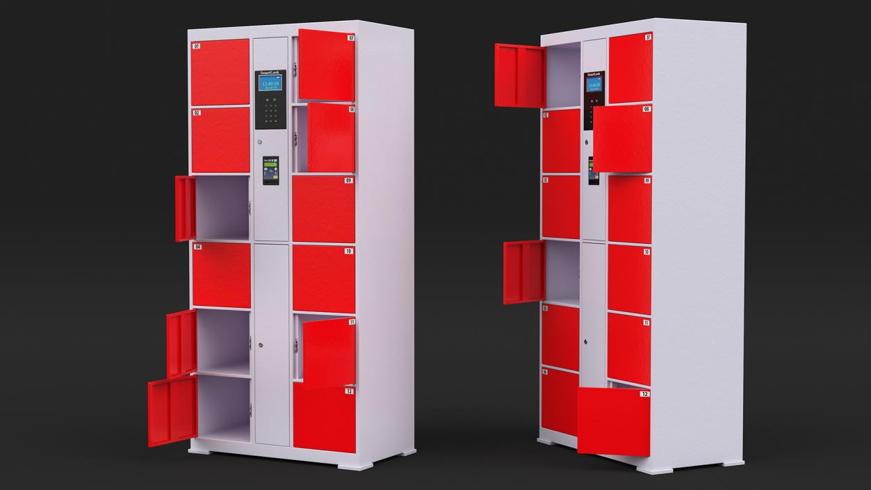 3D Automatic System Smart Locker Red model