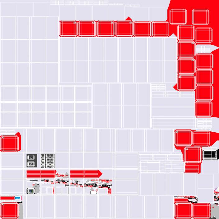 3D Automatic System Smart Locker Red model