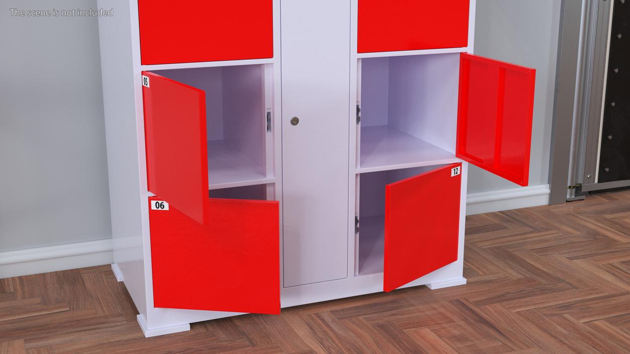 3D Automatic System Smart Locker Red model