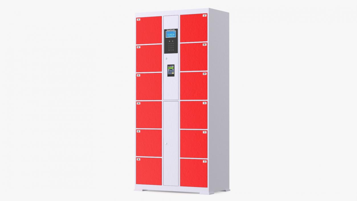 3D Automatic System Smart Locker Red model