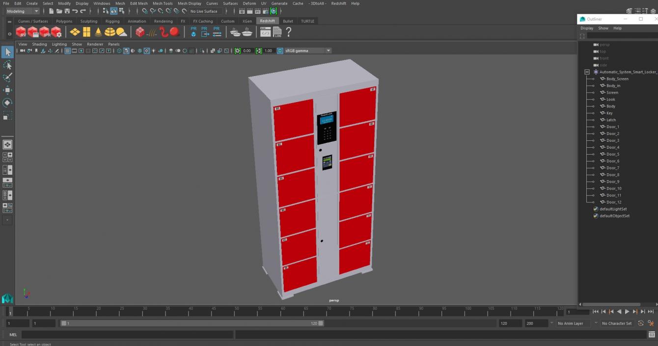 3D Automatic System Smart Locker Red model