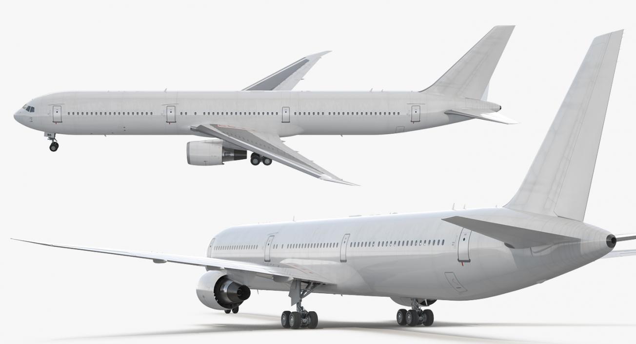 3D Boeing 767 400 with Interior Generic Rigged model