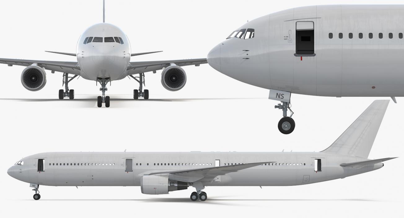 3D Boeing 767 400 with Interior Generic Rigged model