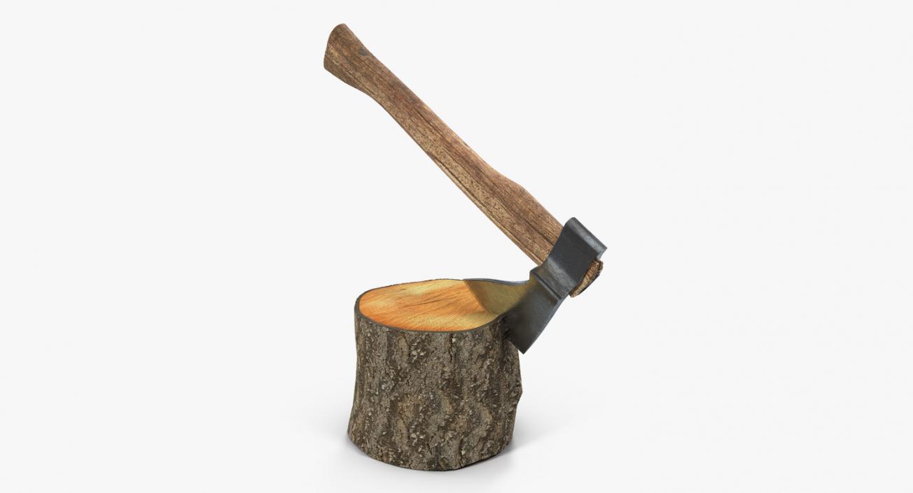 Hatchet in Log 3D model