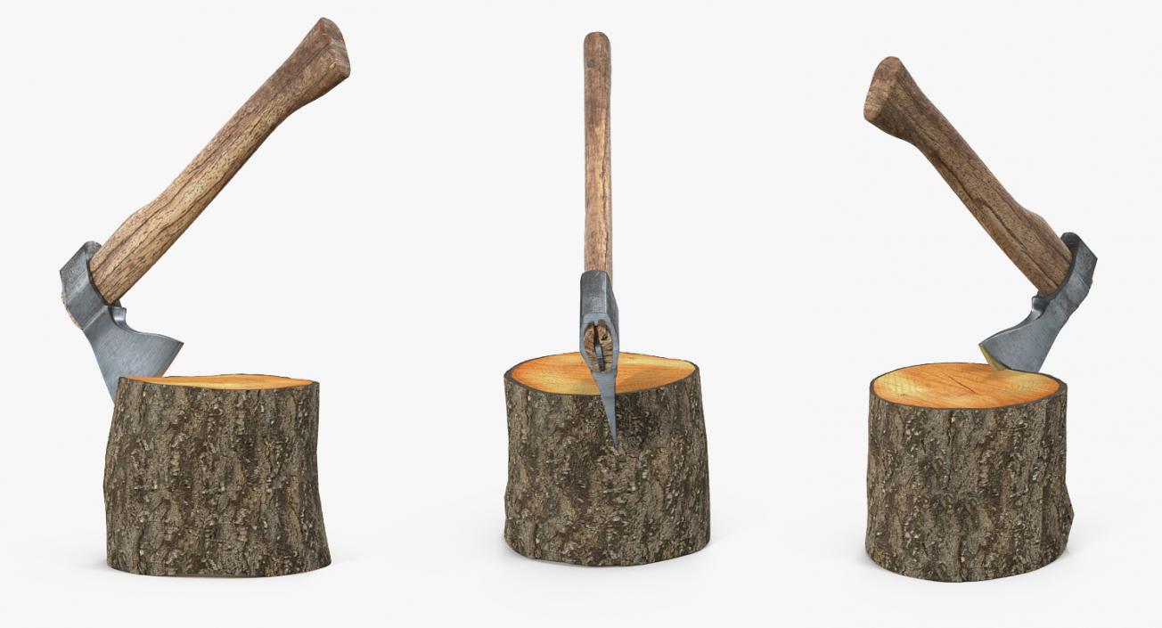 Hatchet in Log 3D model