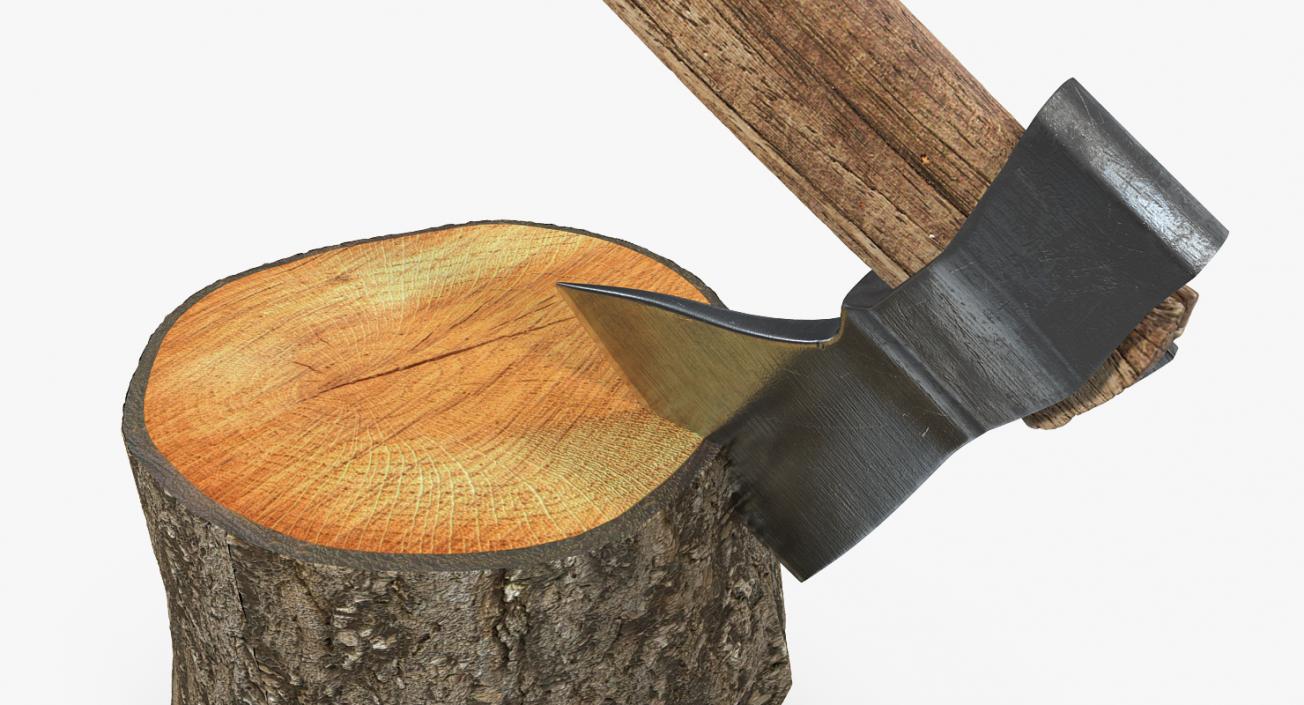 Hatchet in Log 3D model