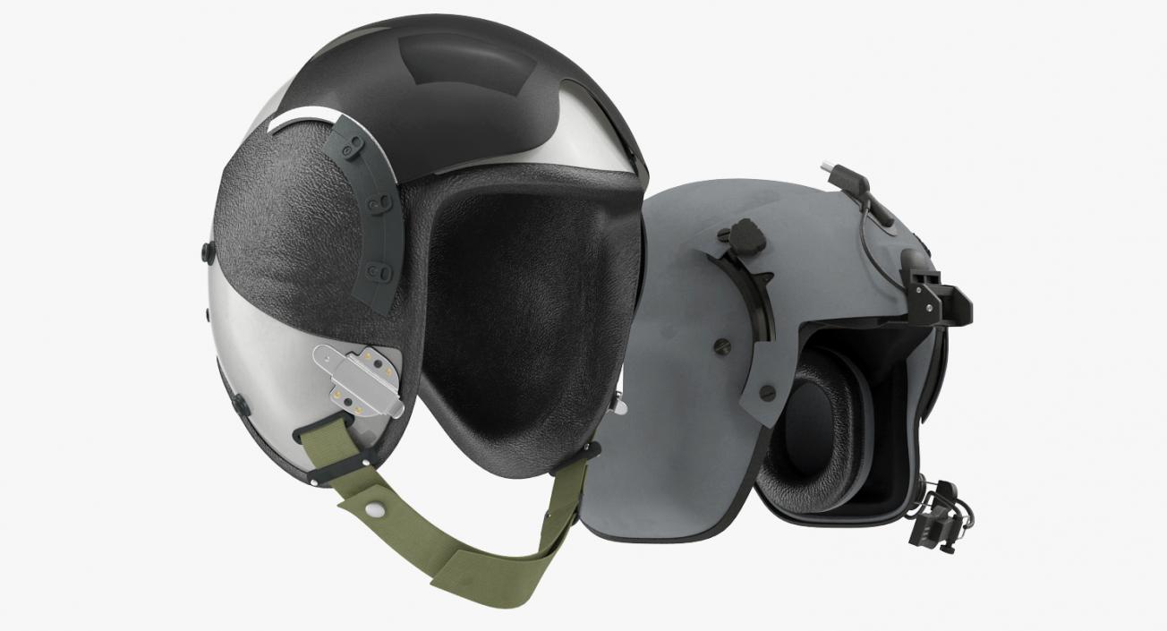 3D US Military Pilot Helmets Collection