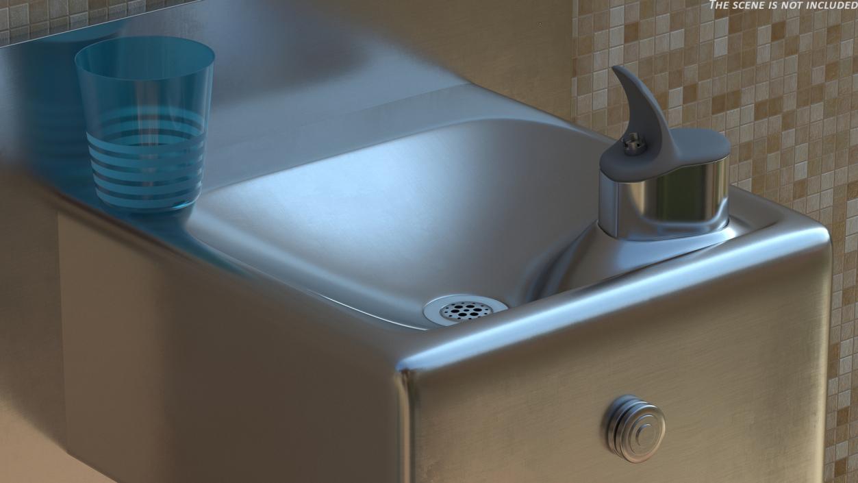 3D model Wall Mounted Drinking Fountain