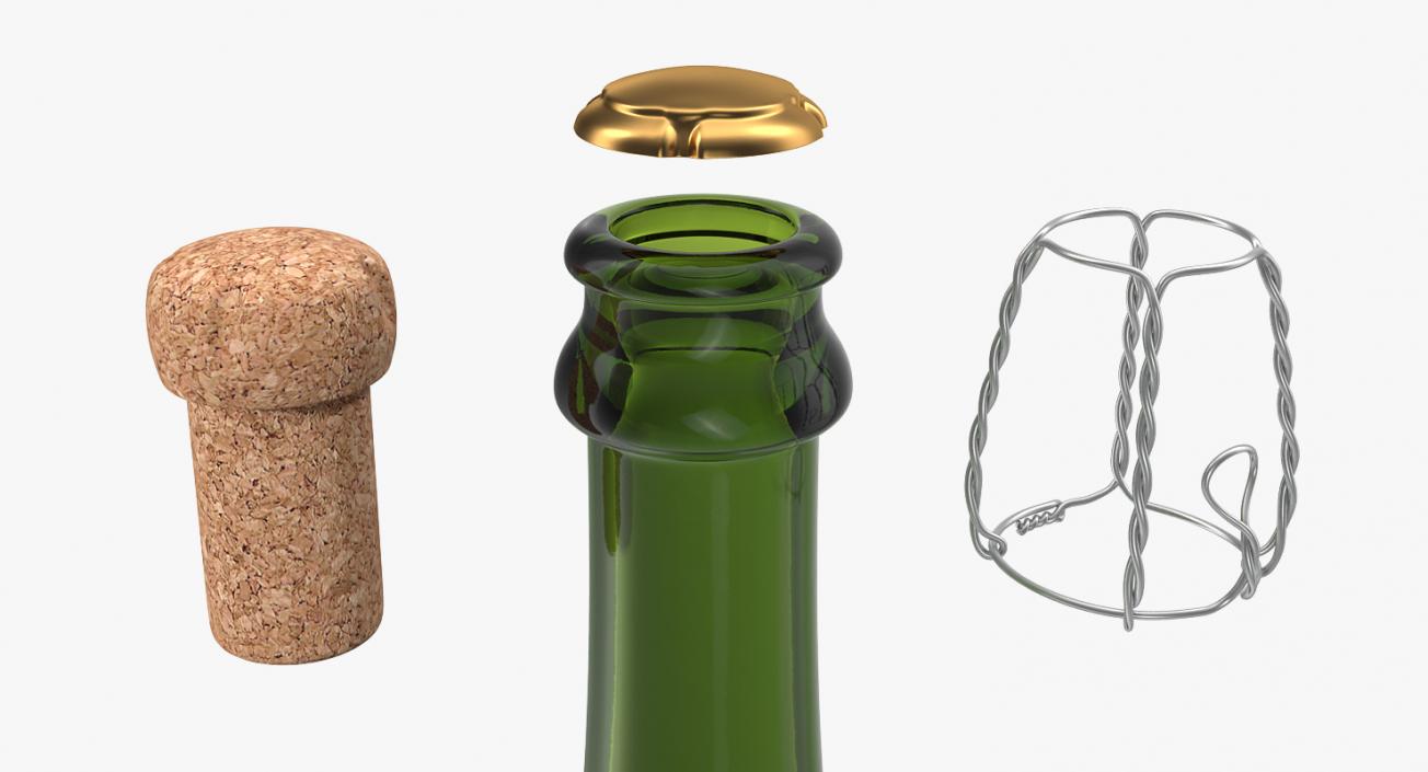 3D Closed Champagne Bottle model