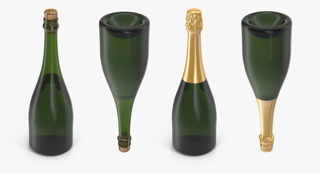 3D Closed Champagne Bottle model