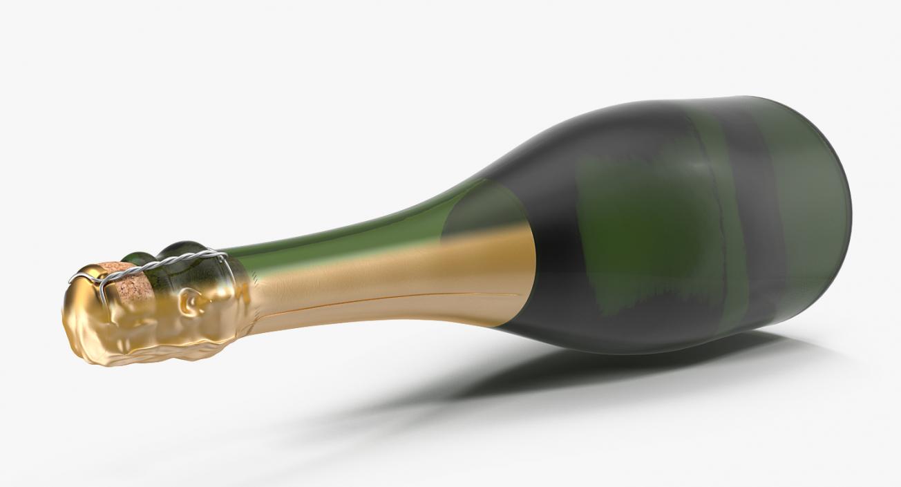 3D Closed Champagne Bottle model