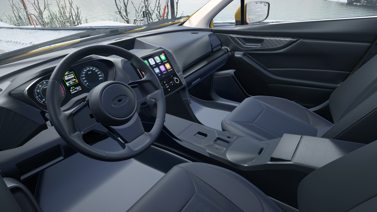 3D 2020 Subaru XV SUV Simple Interior Yellow