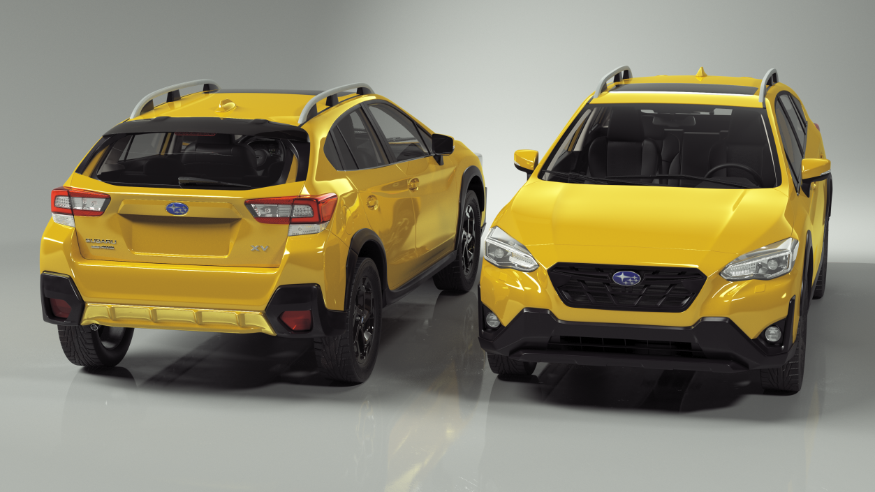 3D 2020 Subaru XV SUV Simple Interior Yellow