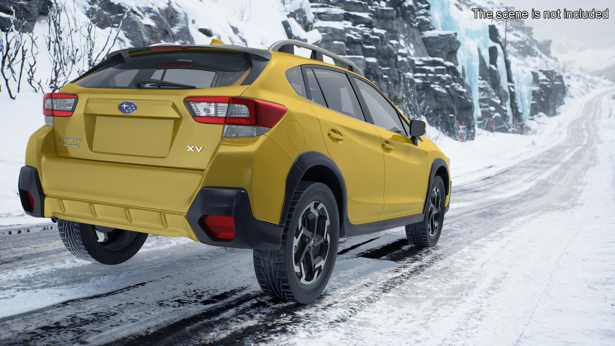 3D 2020 Subaru XV SUV Simple Interior Yellow