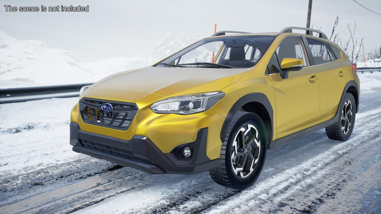 3D 2020 Subaru XV SUV Simple Interior Yellow