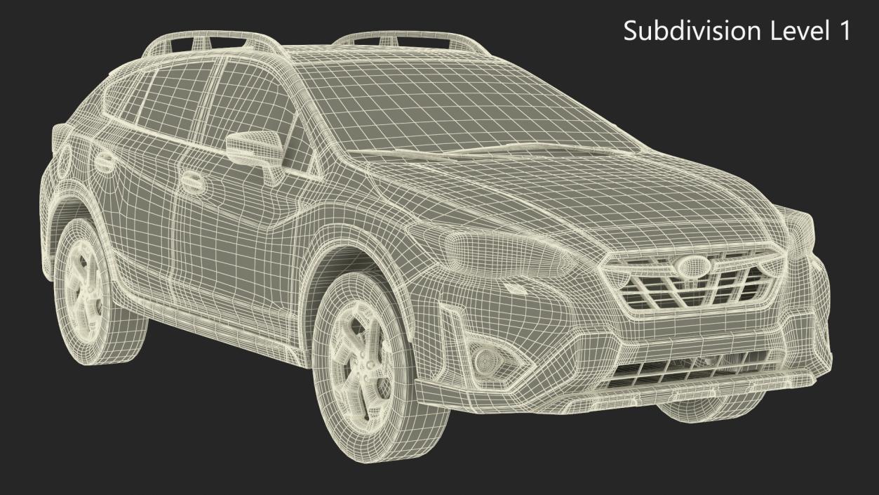 3D 2020 Subaru XV SUV Simple Interior Yellow