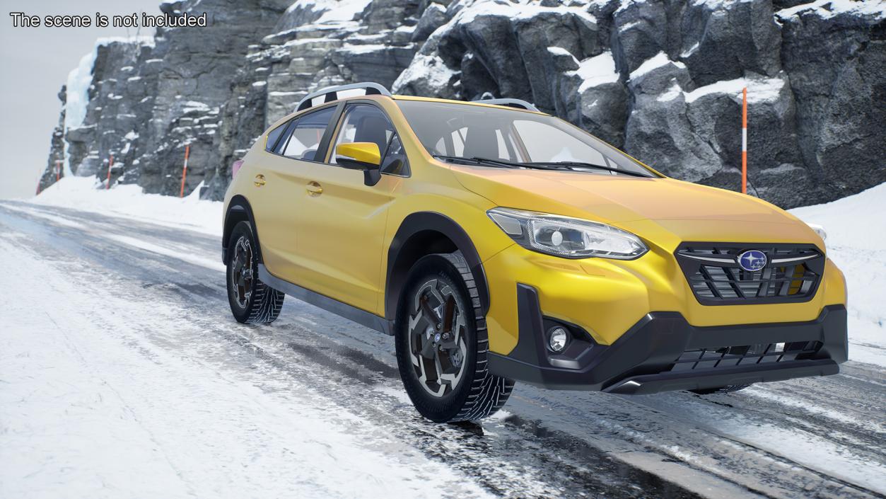 3D 2020 Subaru XV SUV Simple Interior Yellow