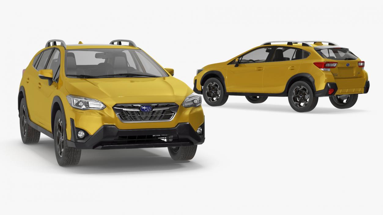 3D 2020 Subaru XV SUV Simple Interior Yellow