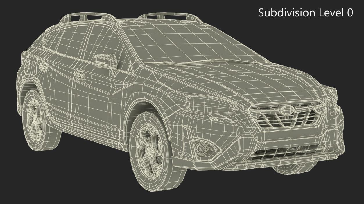 3D 2020 Subaru XV SUV Simple Interior Yellow