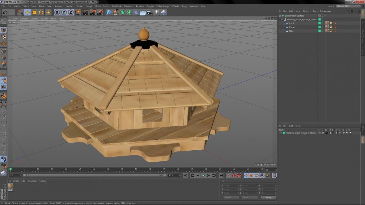 Floating Duck House 6 Nests 2 3D model