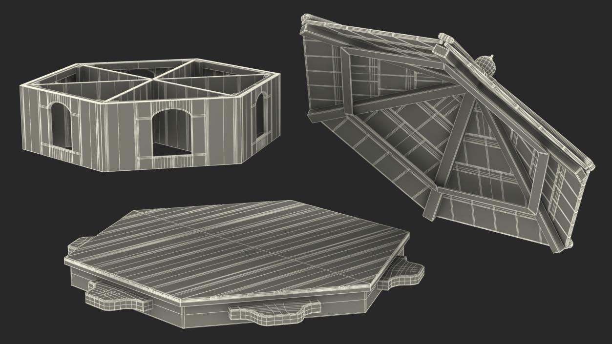 Floating Duck House 6 Nests 2 3D model