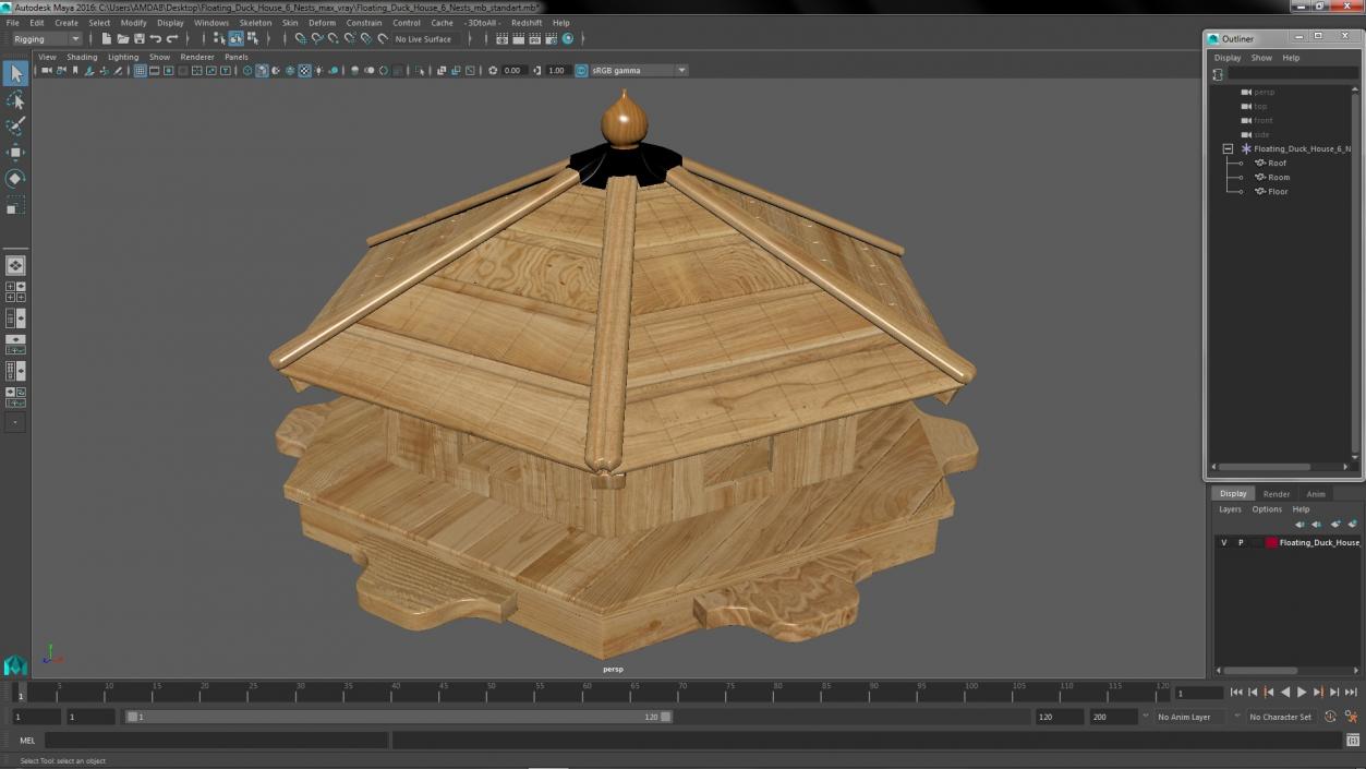 Floating Duck House 6 Nests 2 3D model