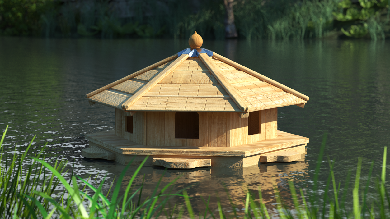 Floating Duck House 6 Nests 2 3D model