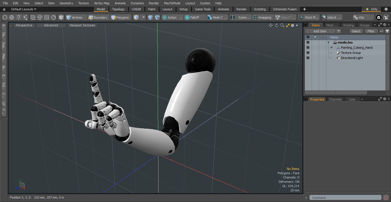 3D model Pointing Cyborg Hand