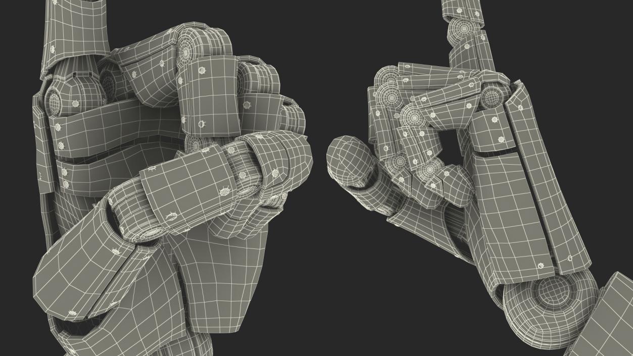 3D model Pointing Cyborg Hand