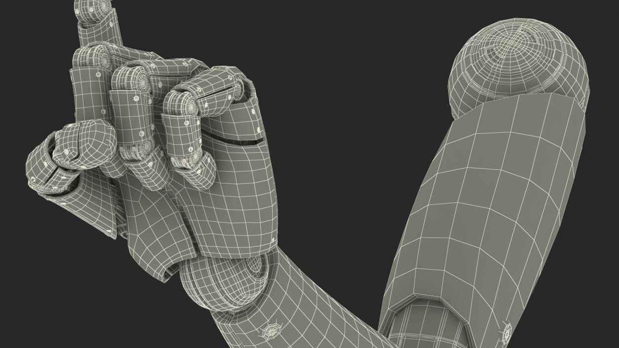 3D model Pointing Cyborg Hand