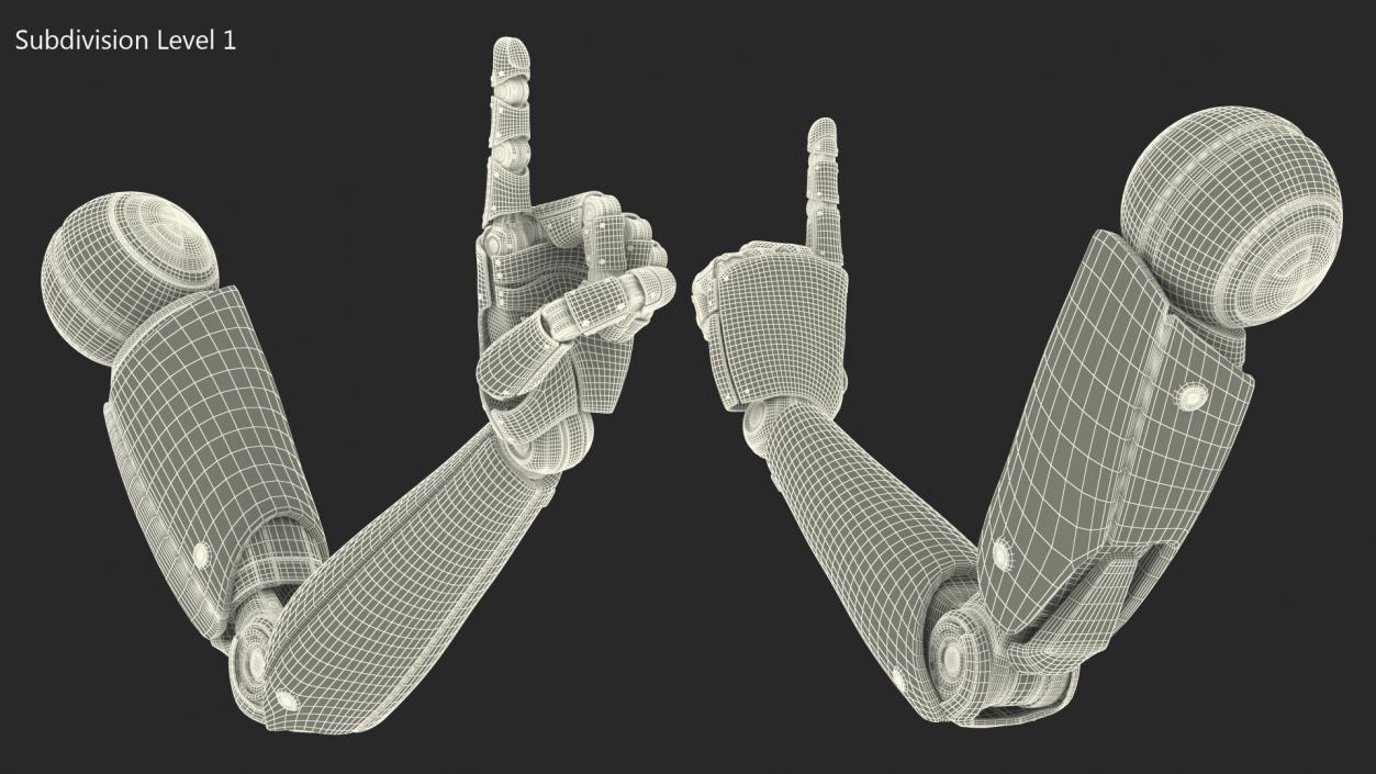 3D model Pointing Cyborg Hand