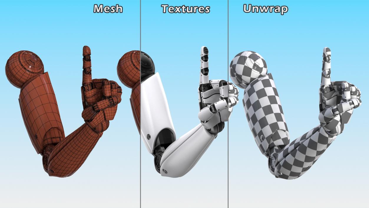 3D model Pointing Cyborg Hand