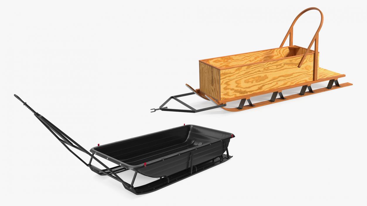 3D Ski Cargo Sleds Collection