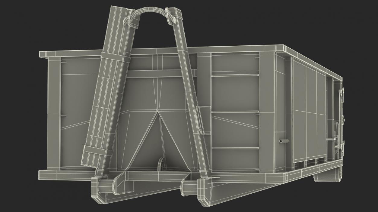 3D model Roll Off Dumpster Container 15 Yard