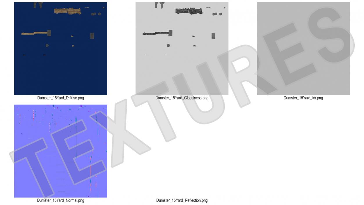 3D model Roll Off Dumpster Container 15 Yard