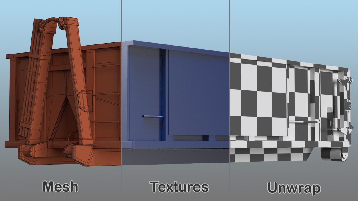 3D model Roll Off Dumpster Container 15 Yard