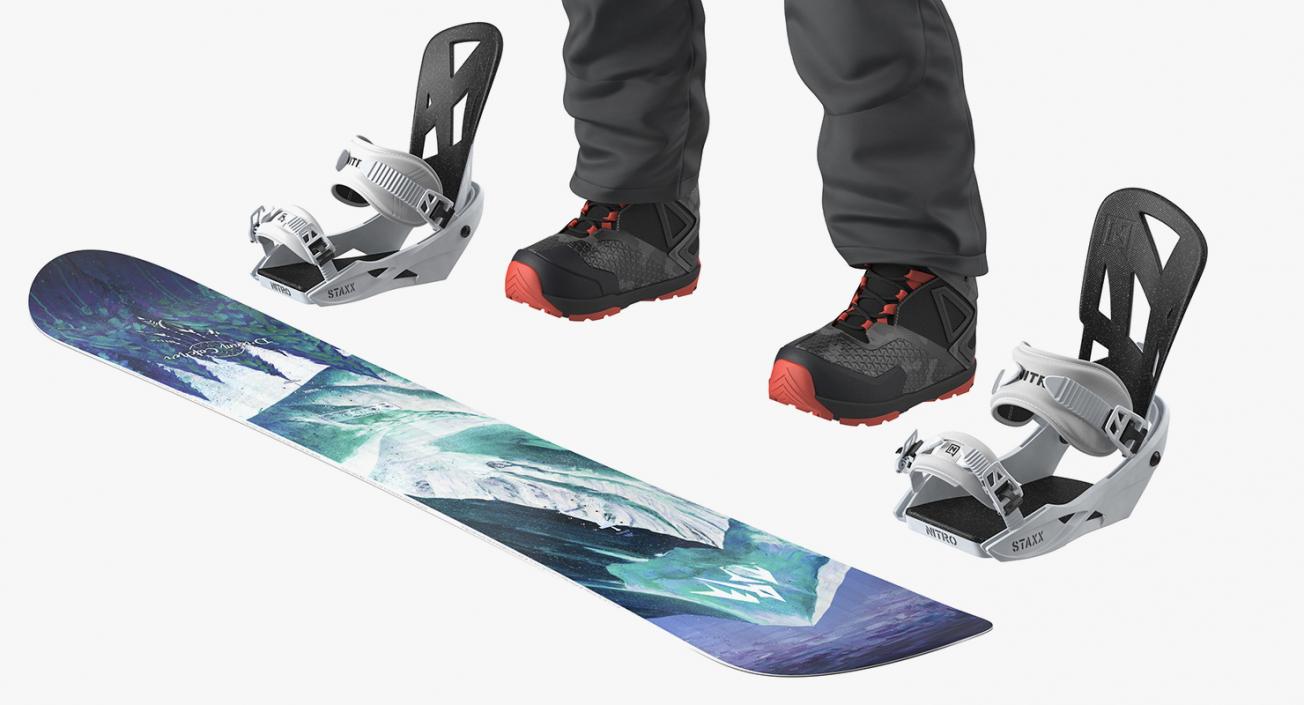 3D Snowboarder Riding Pose model