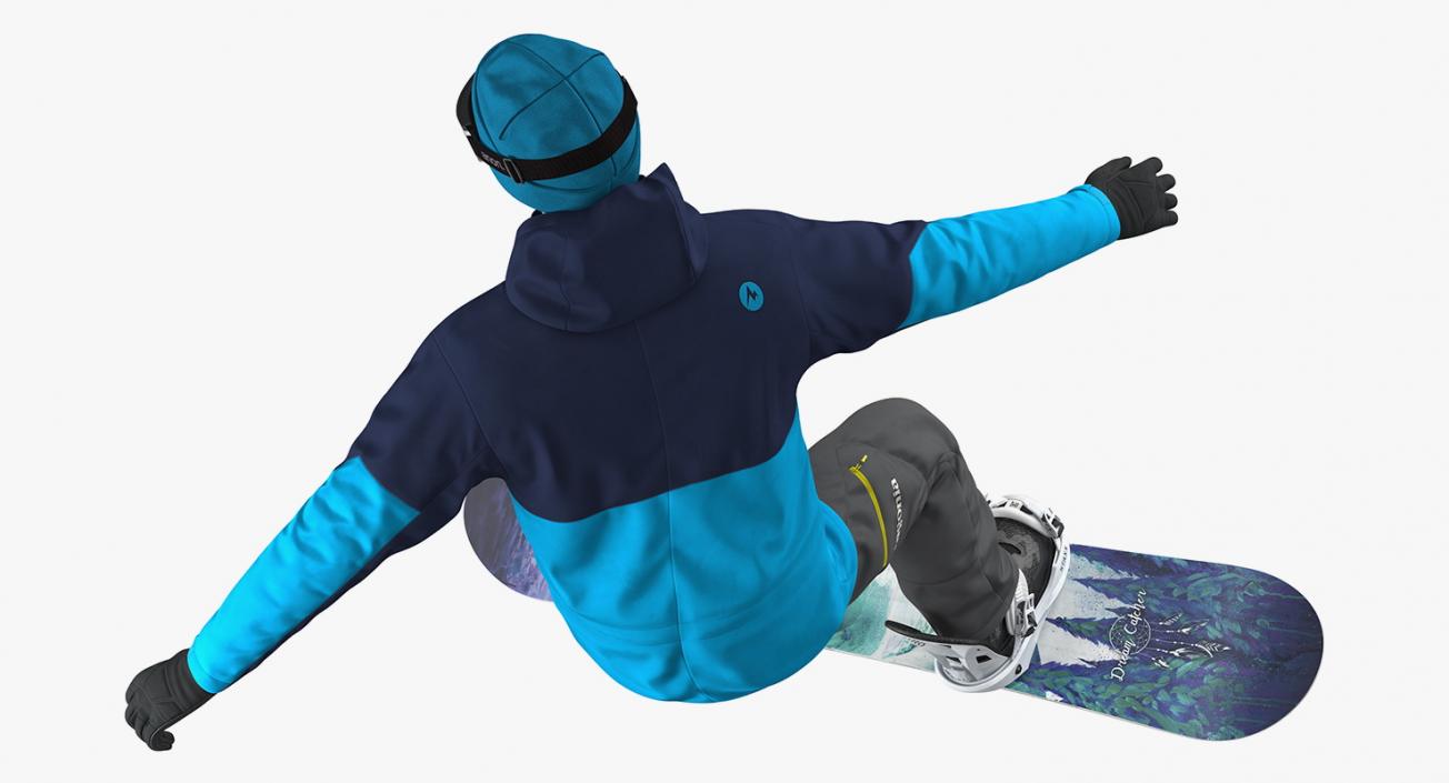 3D Snowboarder Riding Pose model