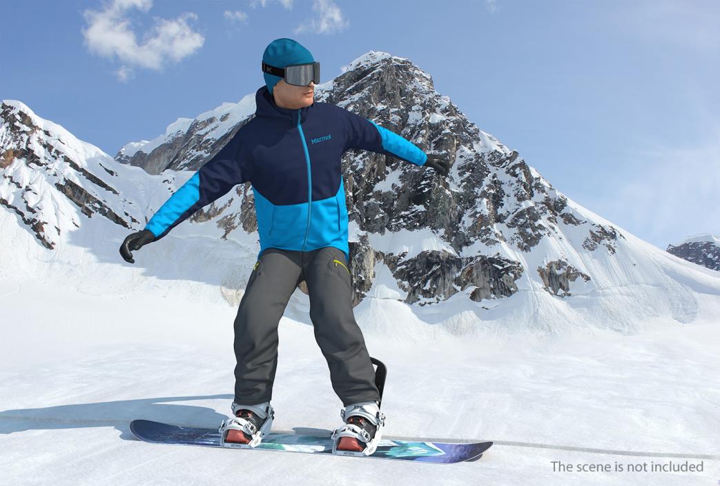 3D Snowboarder Riding Pose model