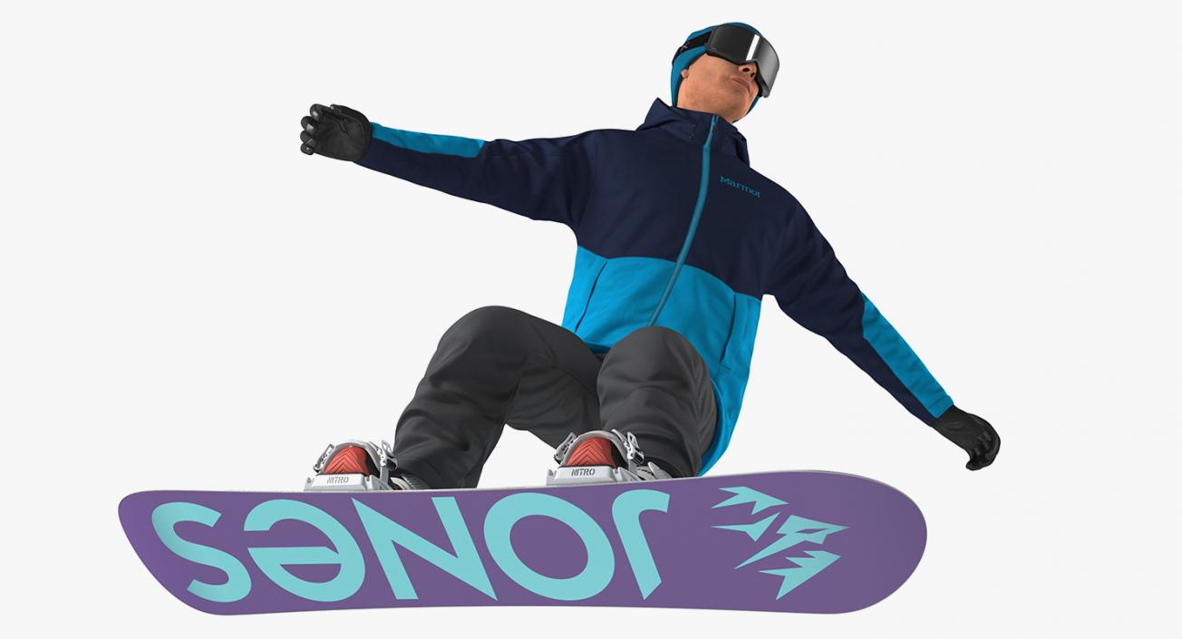 3D Snowboarder Riding Pose model