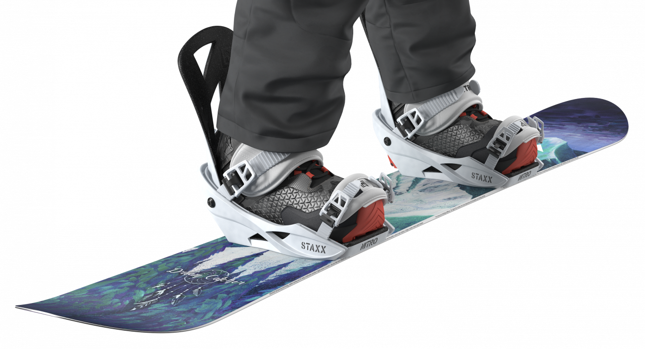 3D Snowboarder Riding Pose model