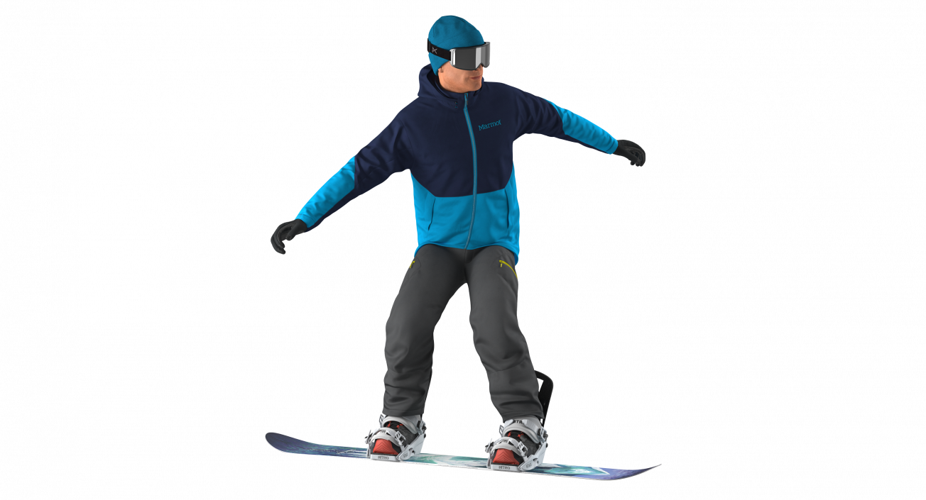 3D Snowboarder Riding Pose model