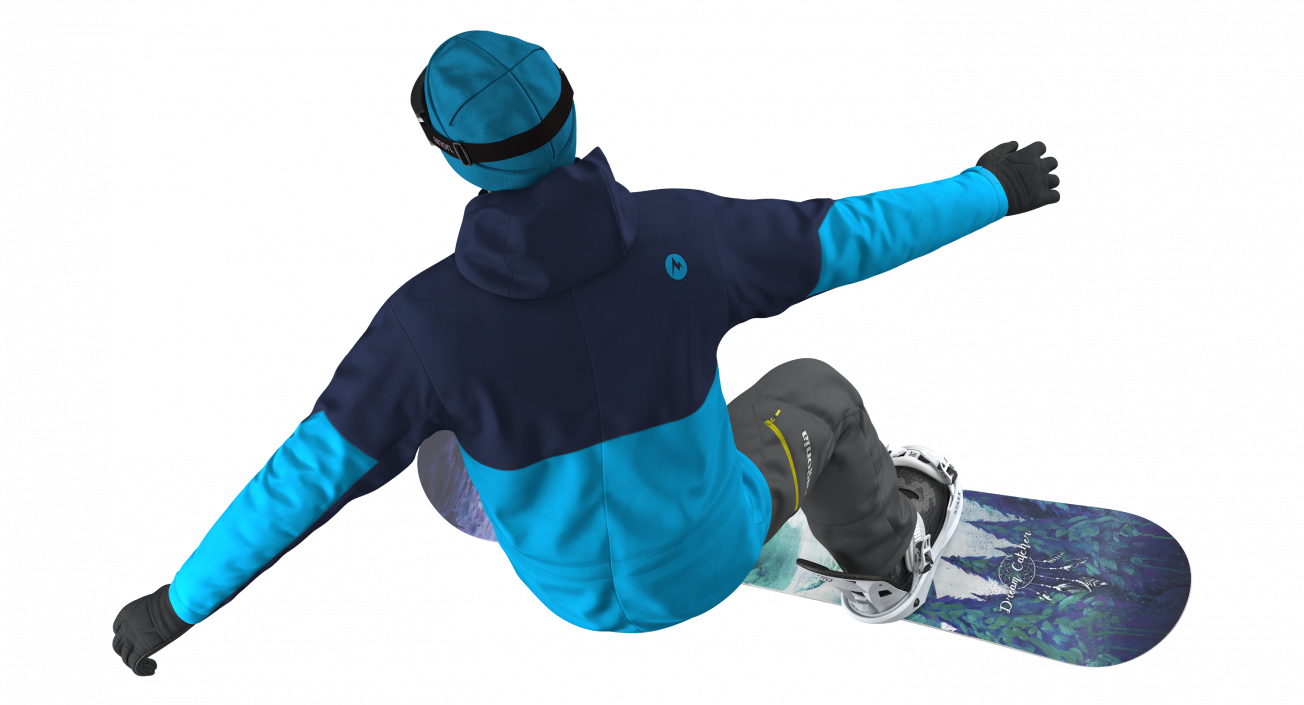 3D Snowboarder Riding Pose model